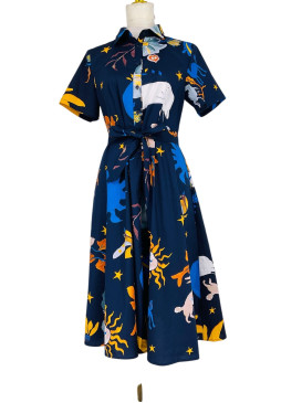Robe chemise imprimée...