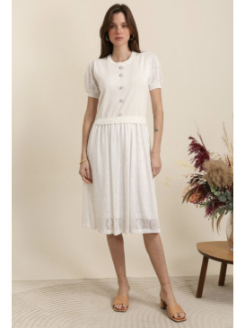 Robe col rond manches et...
