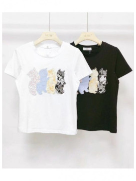 T-shirt col rond manches...