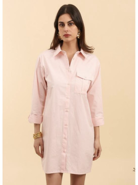 Robe chemise courte unie...
