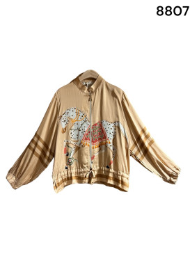 Blouson fluide soyeux motif...