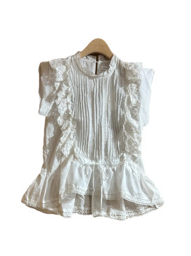 Blouse légère brodée et...