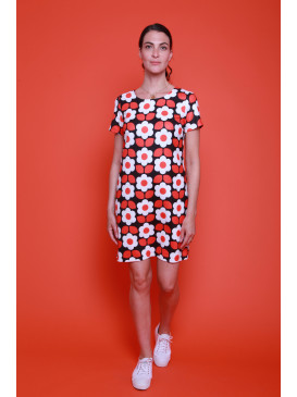 Robe rétro 70's fleurie col...