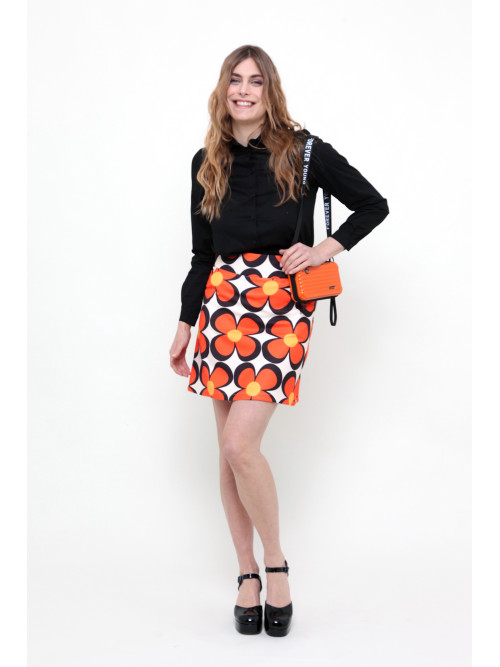 Jupe courte imprimée esprit seventies