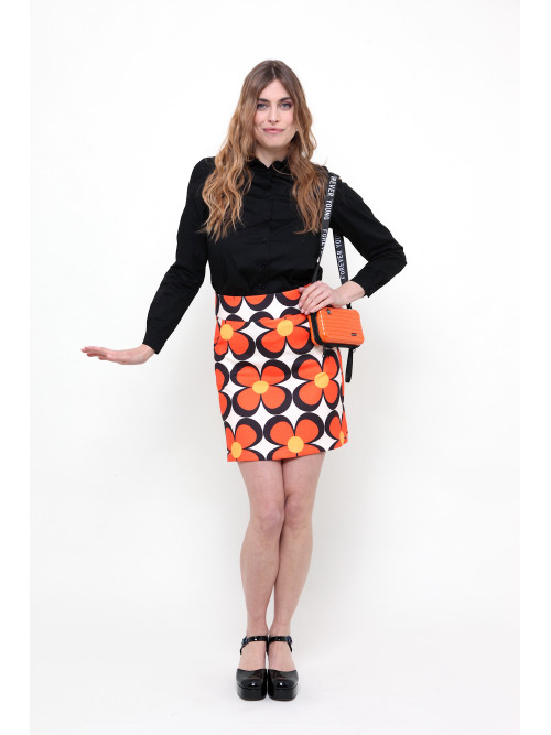 Jupe courte imprimée esprit seventies