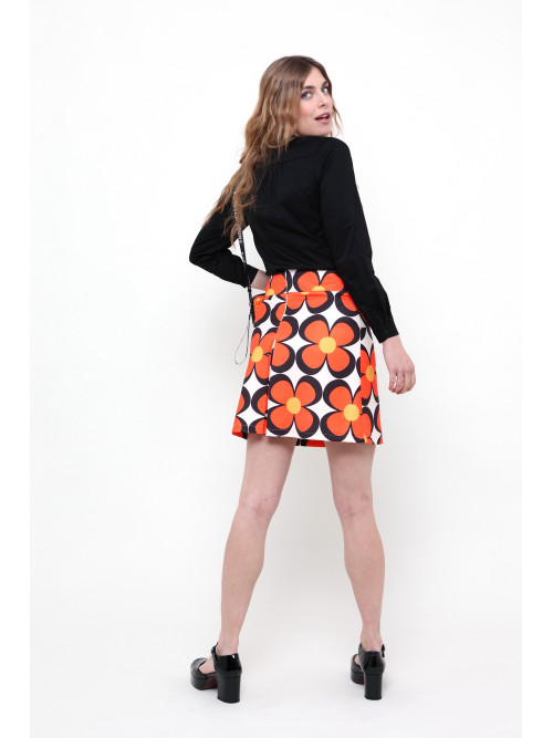 Jupe courte imprimée esprit seventies