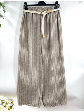 Pantalon rayé fluide et...