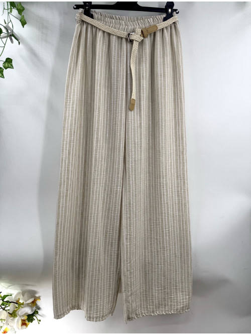 Pantalon rayé fluide et large