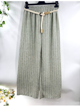 Pantalon rayé fluide et...