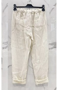 Pantalon rayures revers bas...