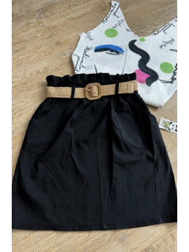 Jupe droite courte stretch...