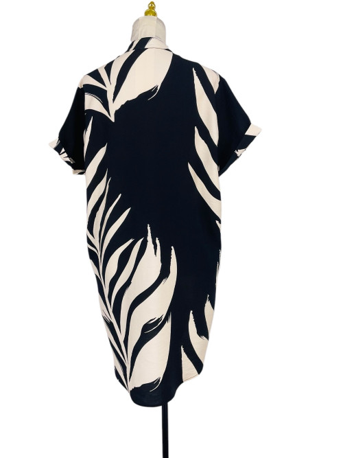 Robe courtes col droit oversized imprimé exotique géant