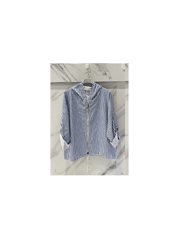 Veste à capuche rayée zippée Carla Giannini