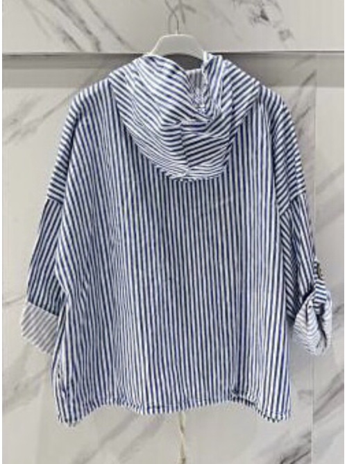 Veste à capuche rayée zippée Carla Giannini