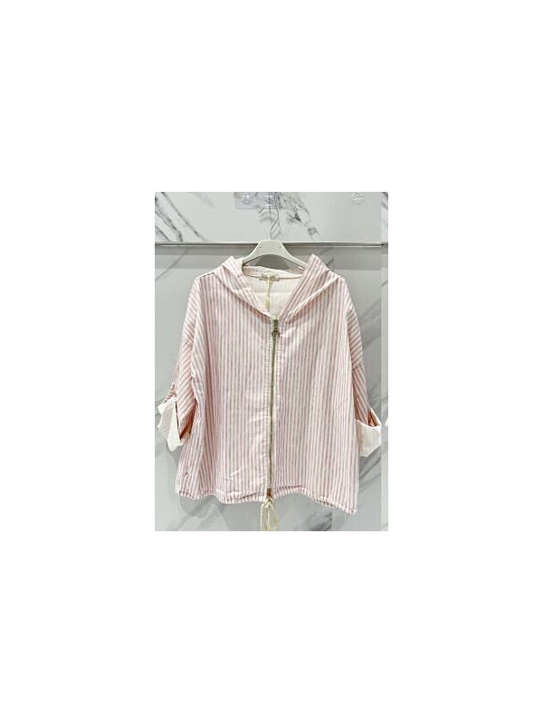 Veste à capuche rayée zippée Carla Giannini