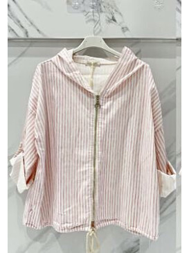 Veste à capuche rayée...