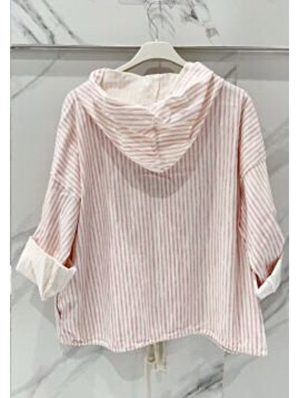 Veste à capuche rayée zippée Carla Giannini