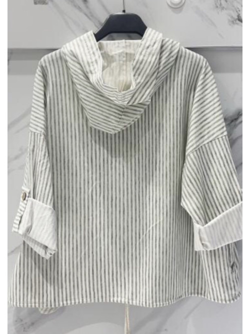 Veste à capuche rayée zippée Carla Giannini