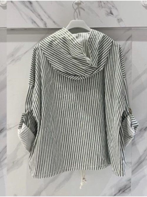 Veste à capuche rayée zippée Carla Giannini