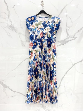 Robe longue plissée imprimé...