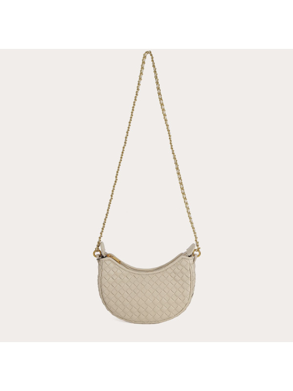 Sac tressé avec chaînette en cuir synthétique
