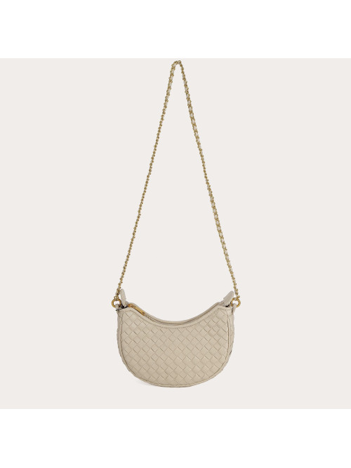 Sac tressé avec chaînette en cuir synthétique