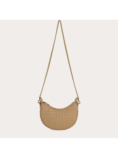 Sac tressé avec chaînette en cuir synthétique
