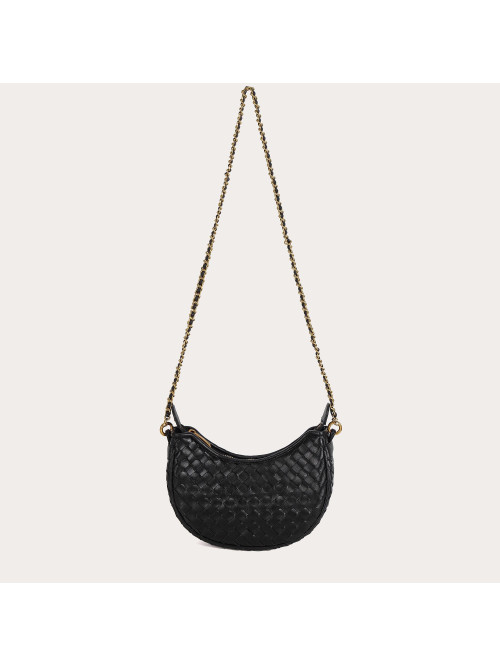 Sac tressé avec chaînette en cuir synthétique