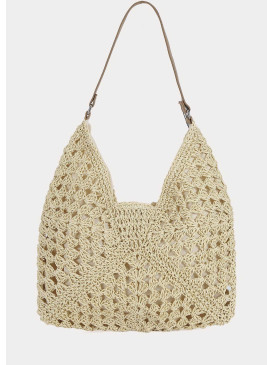 Sac paille bandoulière - Beige