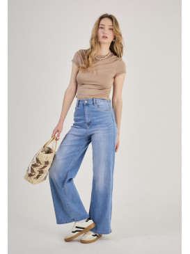 Jean brut wide leg push up...