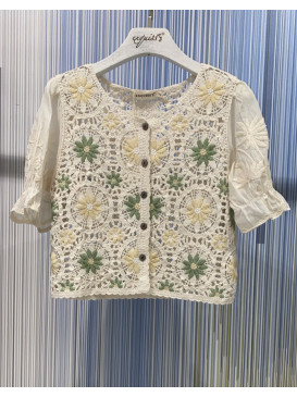 Top cropped en guipure...