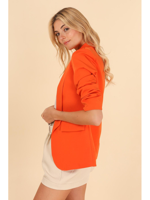 Veste tailleur manches longues remontées