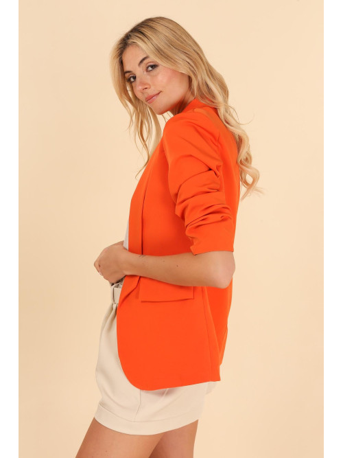 Veste tailleur manches longues remontées