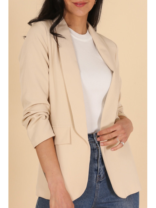 Veste tailleur manches longues remontées