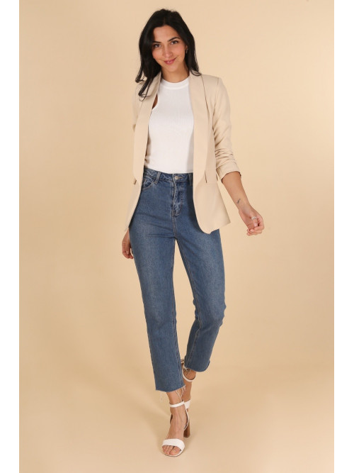 Veste tailleur manches longues remontées