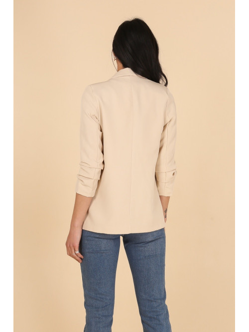 Veste tailleur manches longues remontées