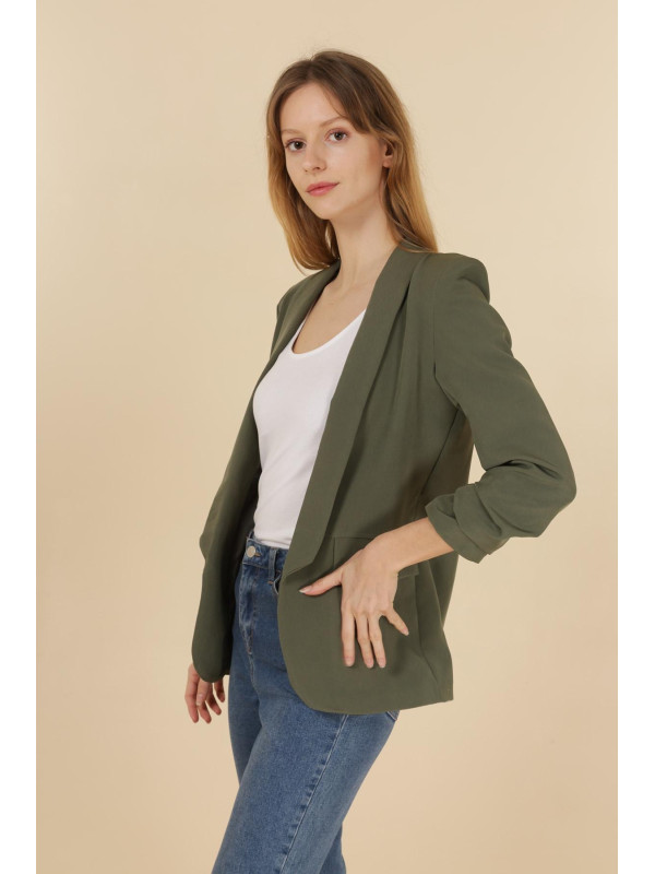 Veste tailleur manches longues remontées