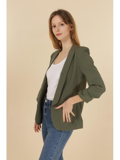 Veste tailleur manches longues remontées