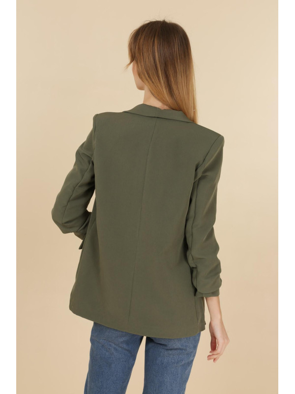 Veste tailleur manches longues remontées
