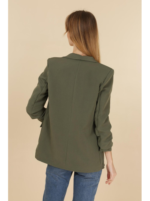 Veste tailleur manches longues remontées