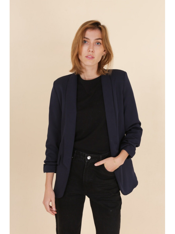 Veste tailleur manches longues remontées