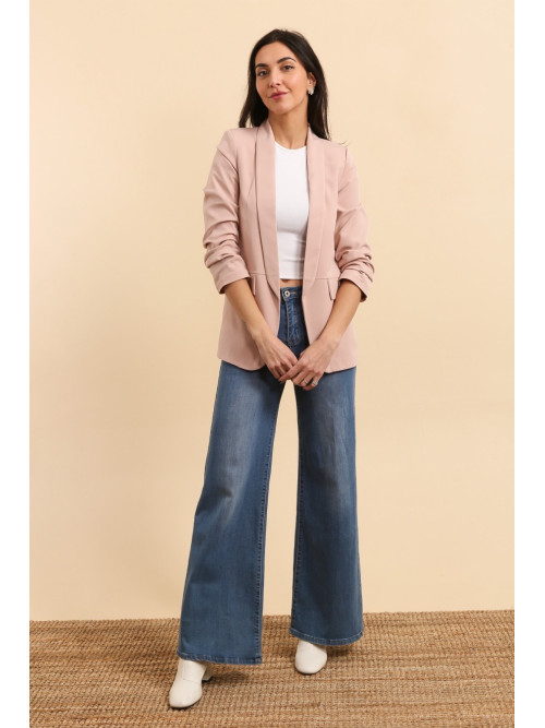 Veste tailleur manches longues remontées