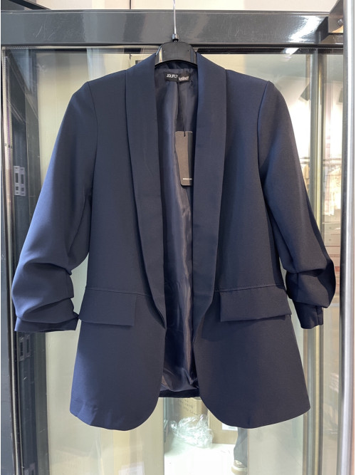 Veste tailleur grandes tailles manches longues remontées
