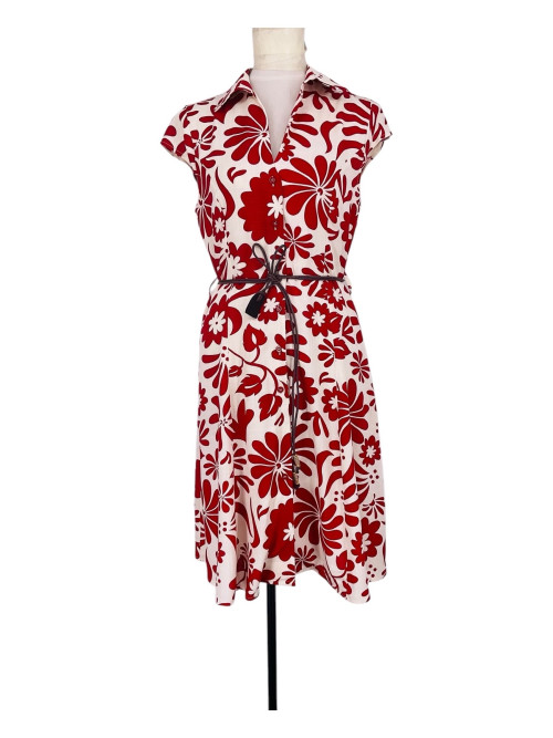 Robe chemisier imprimée boutonnée courte