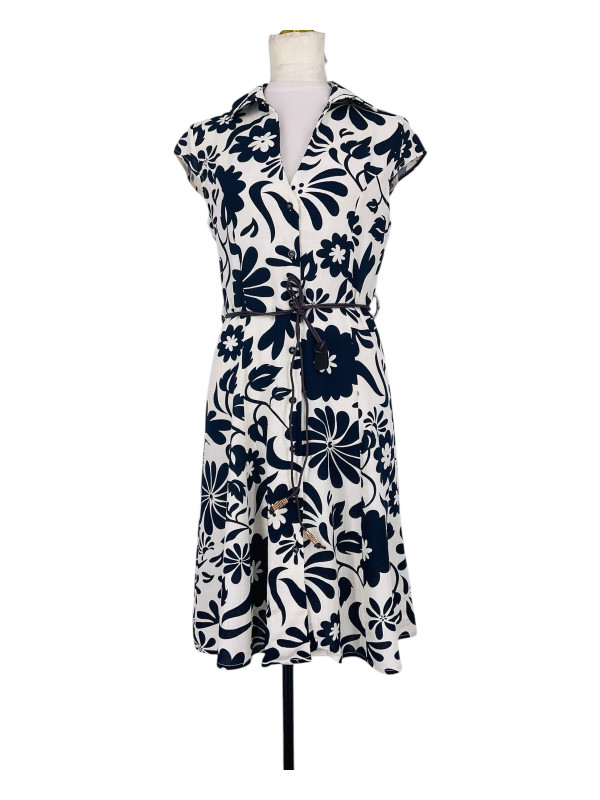 Robe chemisier imprimée boutonnée courte