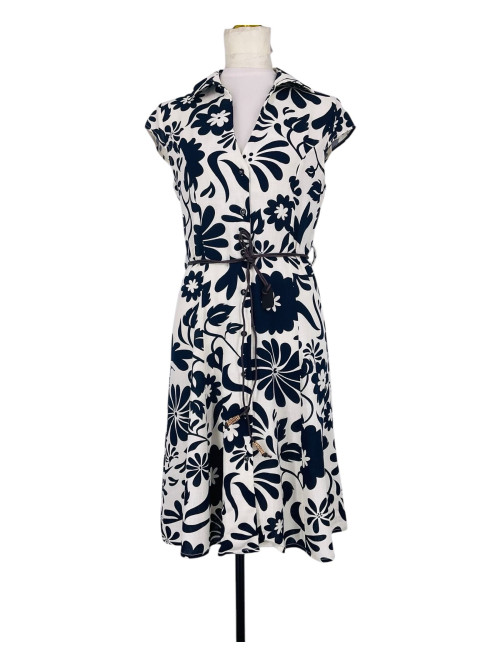 Robe chemisier imprimée boutonnée courte