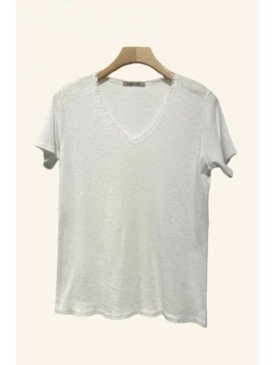 T-shirt col V manches...