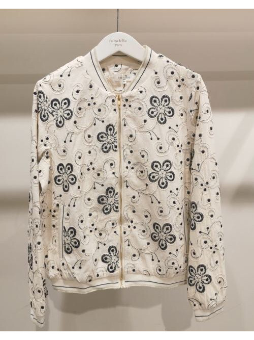 Bombers zippé brodé fleurs Emma Ella