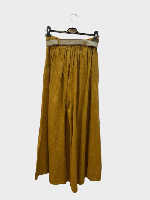 Pantalon large façon jupe-culotte en lin