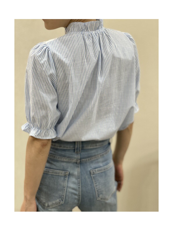 Chemise bohème rayée plastron en guipure It Hippie